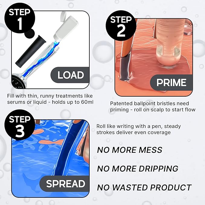 Massager Hair Growth Oil Applicator For Men And Women - Easy, Mess-Free, Precise Control Bask And Lather Scalp Stimulator For Adults - Promotes Clean, Healthy Hair Growth