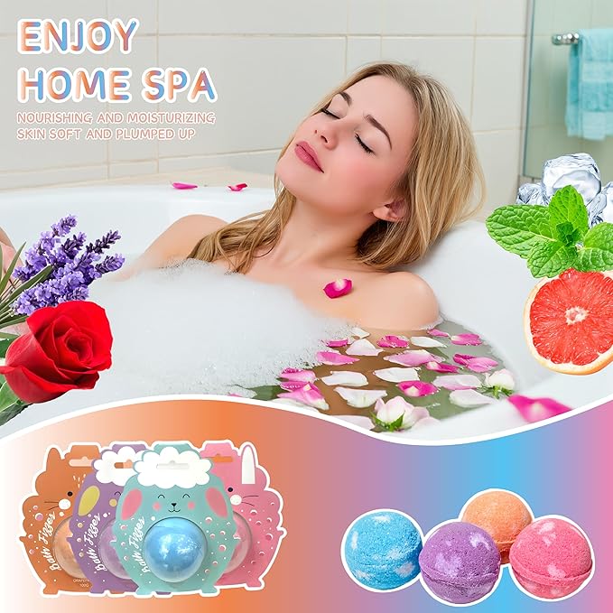 Bath Bombs for Women Gift Set,Handmade SPA Bubble Bath for Relaxing,Gift for Her/Him, Women, Girls, Wife, Mother,Lavender and Grapefruit Fragrance(2pack)