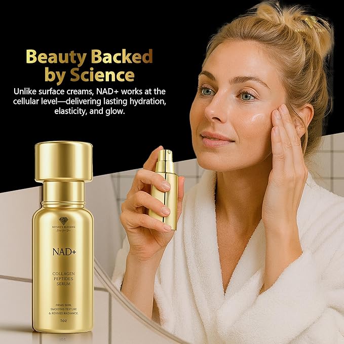 NAD+ Anti-Aging Serum – Boost Cellular Energy, Firm Skin & Reduce Wrinkles – with Niacinamide, Hyaluronic Acid, Peptides & Antioxidants – 1oz Rejuvenating Face Serum for Youthful Radiance