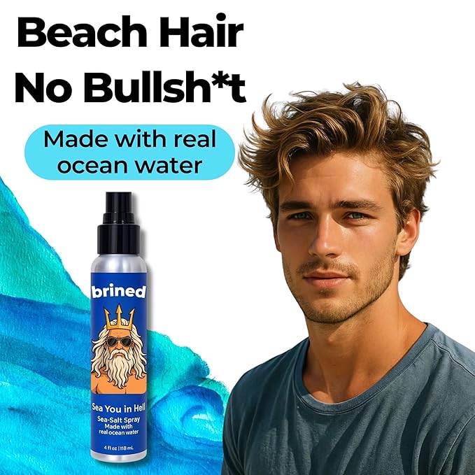 Sea Salt Spray for Hair Men & Women | Real Ocean Water Texturizing Spray | Beach Hair, Waves, Volume & Matte Finish | Aloe, Kelp & Vitamin B5 | Sulfate-Free, Paraben-Free | 4oz