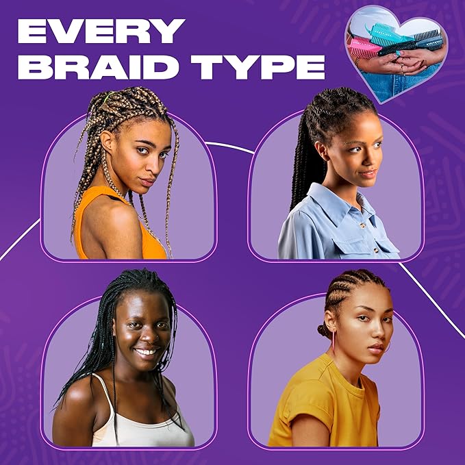 The UnBraider Detangler Brush For Braids | Unbraider To Take Braids Out | Premium Unbraiding Hair Brushes For Women | No Tugging & Breakage | All Hair Types | Black Onyx | 1 Count
