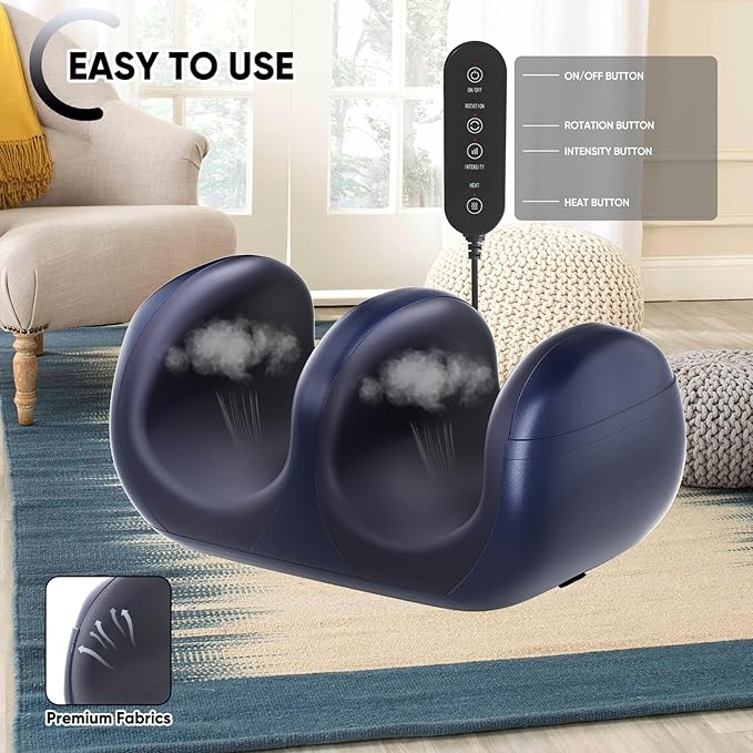 Cordless Rechargeable Foot Massager, 2025 Upgraded Foot Massager with Heat for Cord Remote Control, Portable for Home/Office Use, Gifts for Dad, Mom