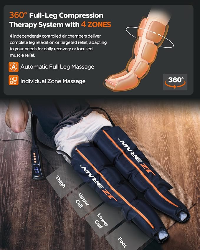 Sequential Air Compression Recovery System : Professional Full Leg Compression Boots for Circulation and Pain Relief - Sequential Device for Muscle Relaxation, Gifts for Athletes, Women, Men