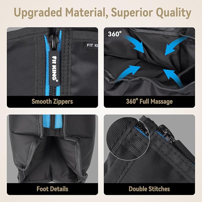 FIT KING Leg Massager with Heat and Compression Therapy, Leg Compression Massage for Circulation, Swollen Leg, RLS Pain & Fatigue Relief, Foot Calf Massager Boots, Recovery Gift for Mom Dad