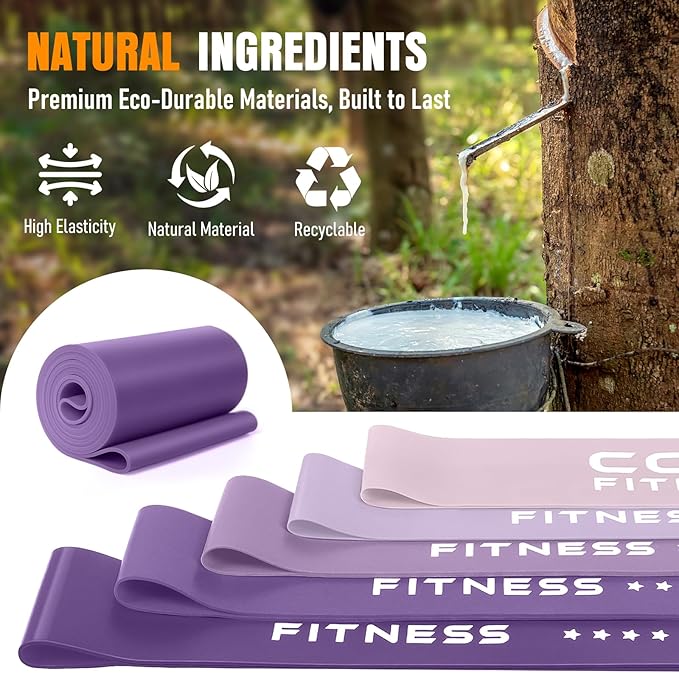 Resistance Bands for Working Out, Exercise Bands Resistance Bands Set with 5 Resistance Levels, Latex Loop Bands for Women Men, Workout Bands for Legs, Glutes, Strength Training, Yoga, Home Gym