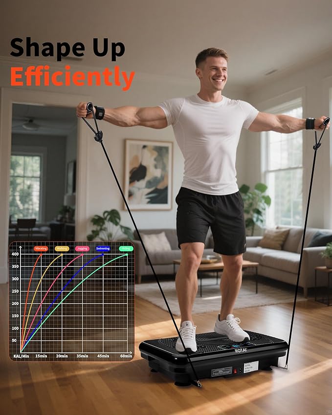 Vibration Plate Exercise Machine, Vibration Plate for Lymphatic Drainage & Weight Loss, Whole Body Vibration Plate 400 lbs Capacity, Shake Plate for Men and Women