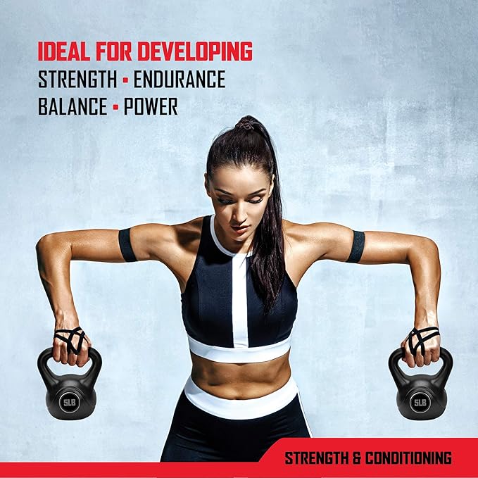 RBX Cement Kettlebell with Shock-Proof Plastic Coating for CrossFit Training
