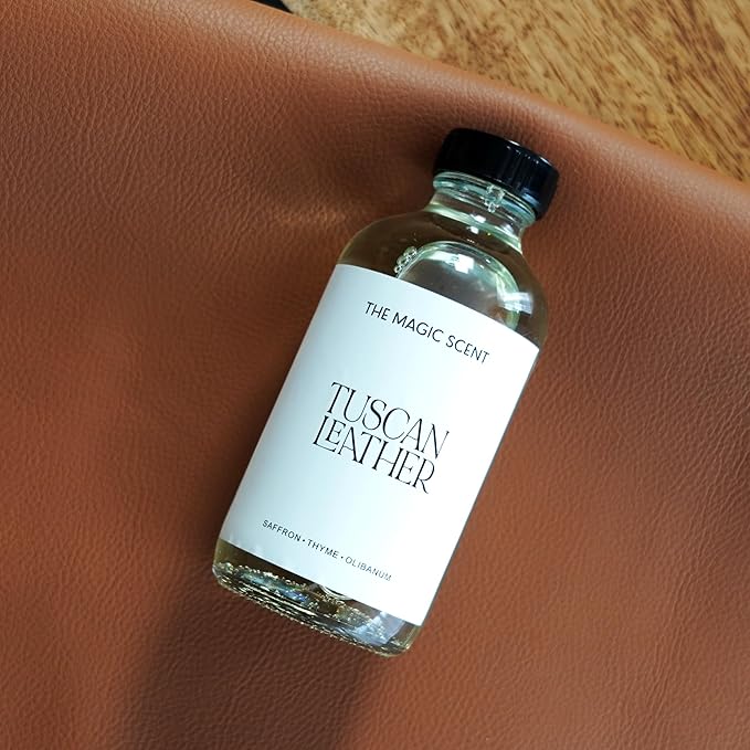 The Magic Scent Tuscan Leather Diffuser Oil - Hotel & Home Luxury Scents - Diffuser Oil Scents for Home Designed for Use in All Diffusers - 8.5 fl oz, 250 mL