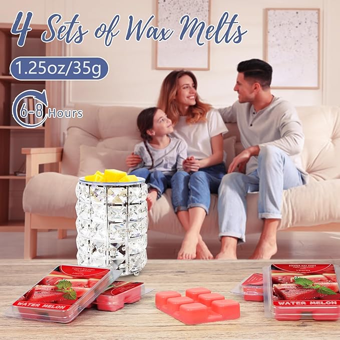 SCENTORINI Wax Melts, Watermelon Scented Wax Melts, Soy Wax Cubes 4 Pack, Long-Lasting, for Wax Warmers, Candle Making, Christmas