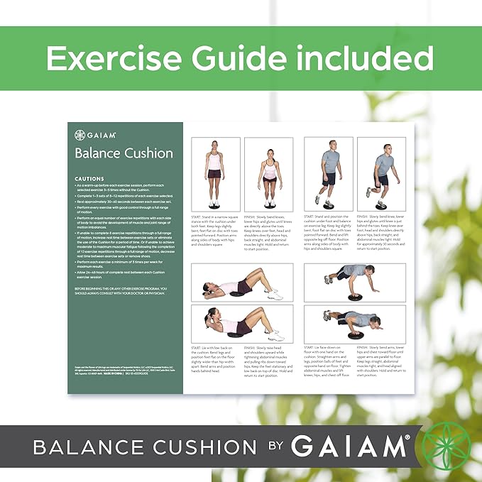 Gaiam Balance Disc Wobble Cushion Stability Core Trainer for Home or Office Desk Chair & Kids Alternative Classroom Sensory Wiggle Seat