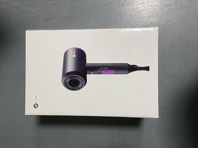 slopehill Professional Ionic Hair Dryer, Powerful 1800W Fast Drying Low Noise Blow Dryer with 2 Concentrator Nozzle 1 Diffuser Attachments for Home Salon Travel
