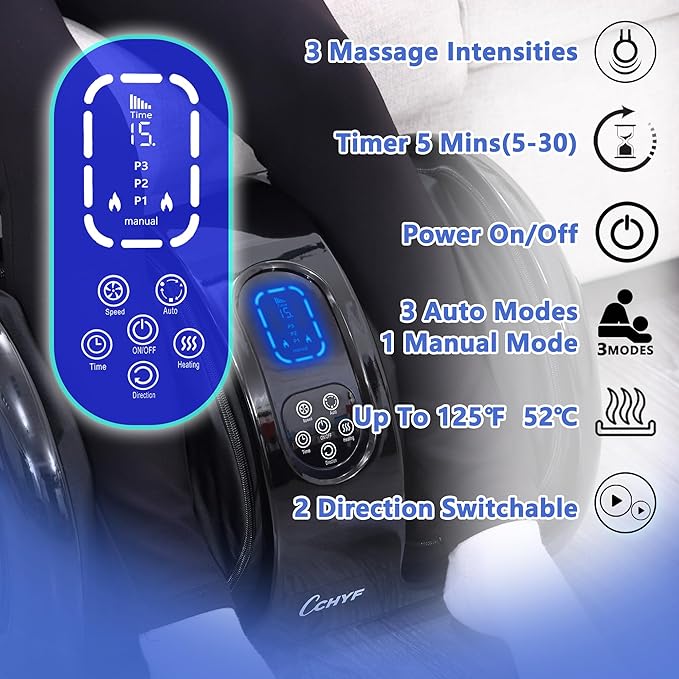 Foot Massager with Heat,Shiatsu Foot Massager for Plantar Fasciitis,Pain Relief and Heat Therapy,Massage Leg/Calf/Ankle with Deep Kneading for Family and Friends(Black)