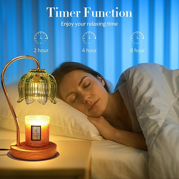 Flower Candle Warmer Lamp with Timer & Dimmer - Fits All Jar Scented Candles - Valentine's & Mother's Day Gift for Women,Mom,Her