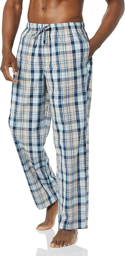 Amazon Essentials Mens Straight-Fit Woven Pajama Pant with Pockets