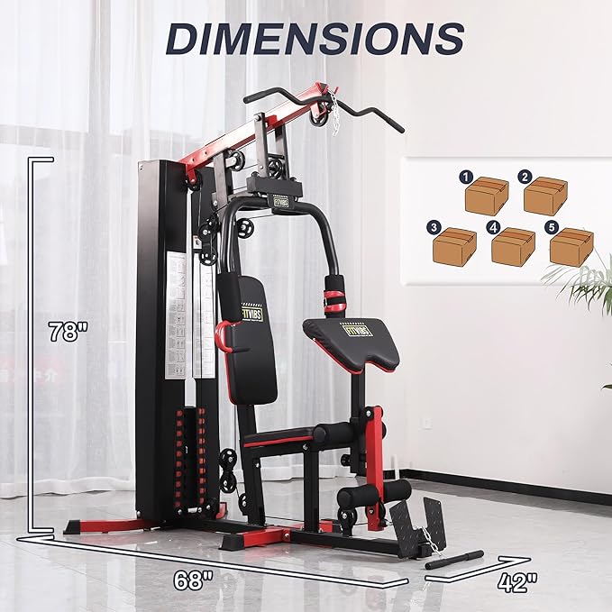 Home Gym, Workout Equipment with Leg Press, Exercise Equipment for Home with Pulley System, Home Gym Equipment for Full Body Strength Training, Preacher Curl and Leg | Multiple Styles