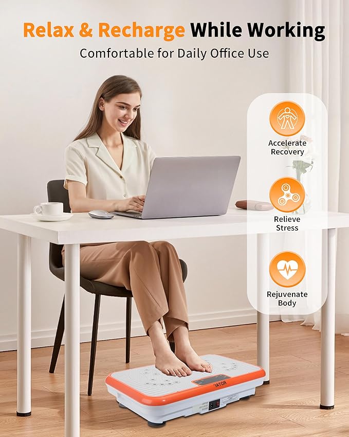 Vibration Plate Exercise Machine, Vibration Plate for Lymphatic Drainage & Weight Loss, Whole Body Vibration Plate 400 lbs Capacity, Shake Plate for Men and Women