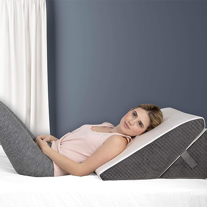 Kolbs Bed Wedge Pillow Chic Jacquard Cover for Sleeping and Acid Reflux, Heartburn (Adjustable Height Wedge)