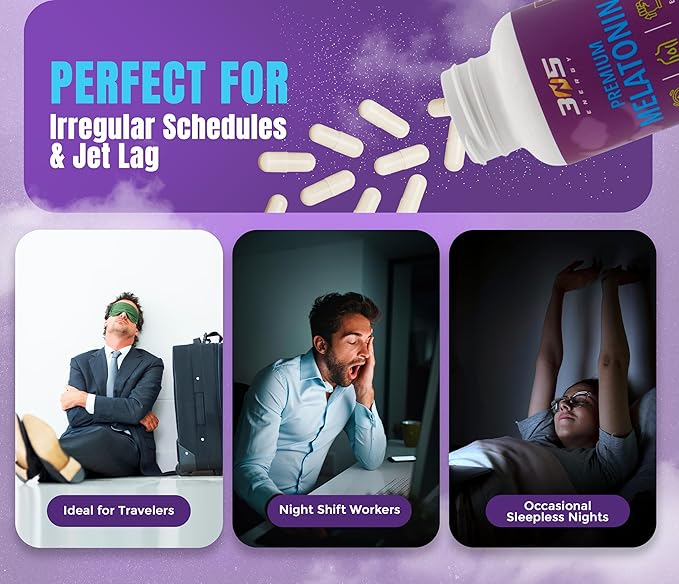 Melatonin 10mg Extra Strength – Fast Dissolve Capsules for Adults – Natural Sleep Aid & Jet Lag Support – Gluten-Free, Non-GMO, Made in USA – 120 Count