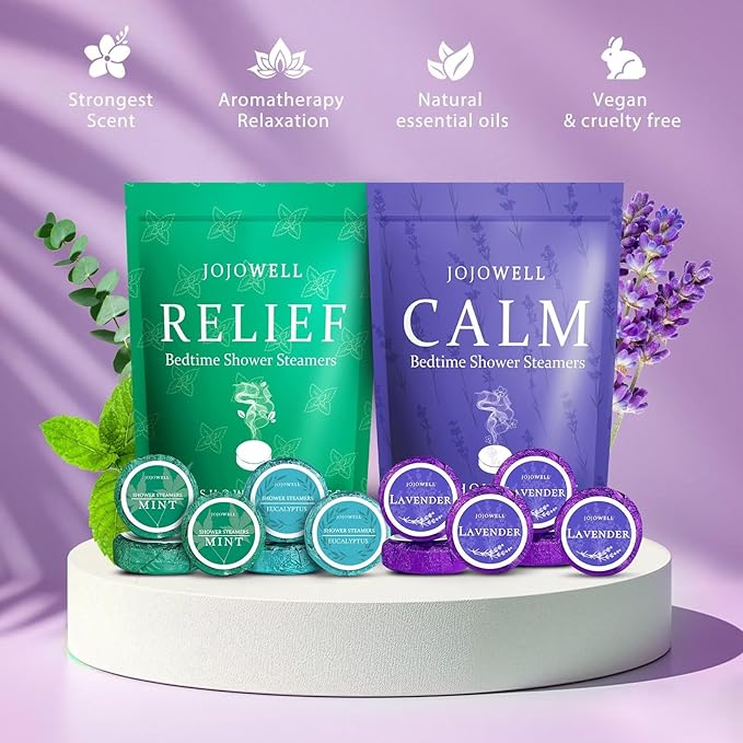 Shower Steamers Aromatherapy -12 Pack Birthday Gifts for Women Men, Shower Bombs with Essential Oils, Eucalyptus for Shower, Nasal Relief, Self Care Home Spa Gifts for Mom, Her