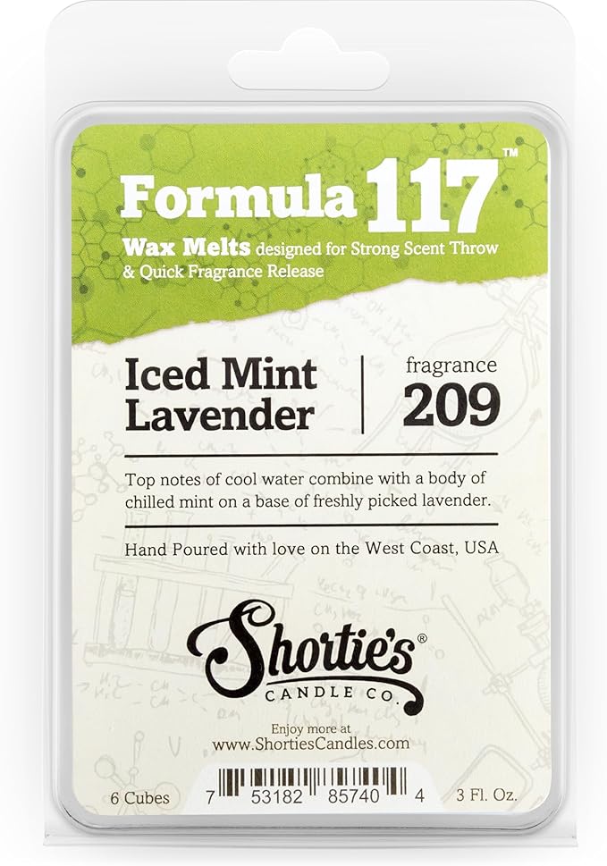 Fresh & Clean Wax Melts Variety Pack - Blue Moon, Iced Mint Lavender, Eucalyptus Spearmint - Formula 117 - 3 Highly Scented 3 Oz. Bars - Made With Natural Oils - Fresh & Clean Warmer Wax Cubes