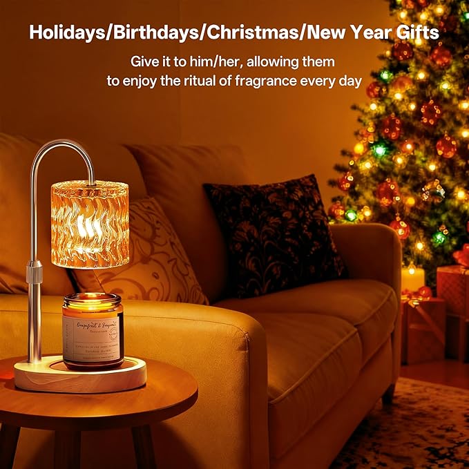 Homelist Candle Warmer Lamp with Timer, Height Adjustable Candle Lamp, Home Decor, Wax Melt Warmer for Birthday Chrismas for Mom, Women, Sister