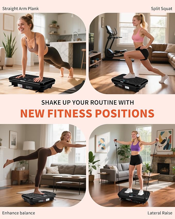 Vibration Plate Exercise Machine, Vibration Plate for Lymphatic Drainage & Weight Loss, Whole Body Vibration Plate 400 lbs Capacity, Shake Plate for Men and Women