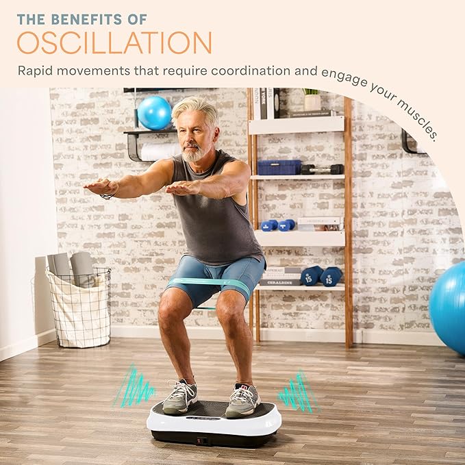 Lifepro Waver Mini Vibration Plate for Lymphatic Drainage – Whole Body Vibrating Platform Exercise Machine for Muscle Toning & Recovery with Remote & Resistance Bands, Max Load 260 lb