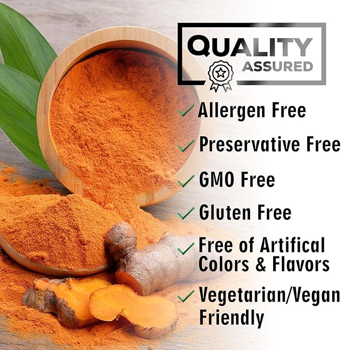 Turmeric Curcumin Supplement 2600mg - 95% Curcuminoids with Organic Turmeric & BioPerine Black Pepper Extract for Best Absorption, Natural Vegan Joint Support, Non-GMO, Bottled in USA - 120 Capsules