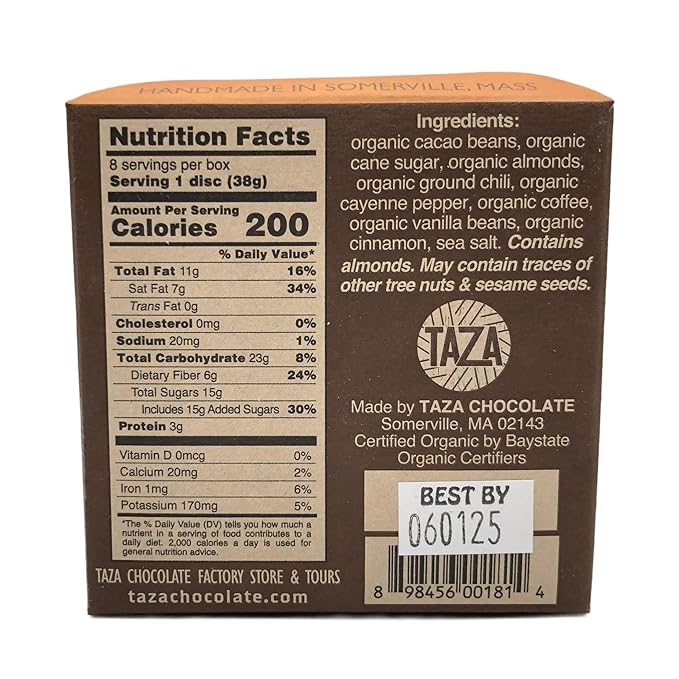 Taza Chocolate Organic Mexicano Disc Stone Ground, Variety Pack, 1.35 Ounce (8 Count), Vegan