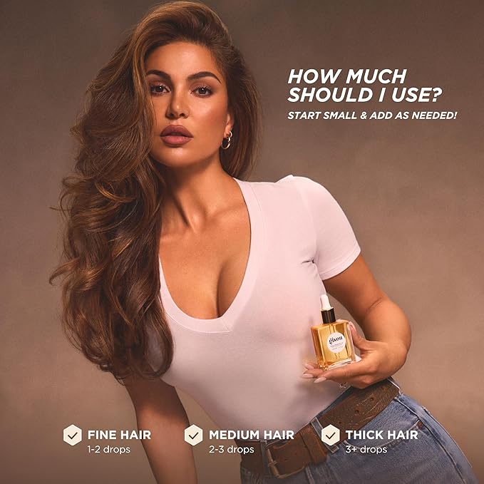 Gisou Honey Infused Hair Oil - Hydrating & Frizz Control Treatment with Mirsalehi Honey, Adds Shine & Heat Protectant for All Hair Types, 1.7 Fl Oz