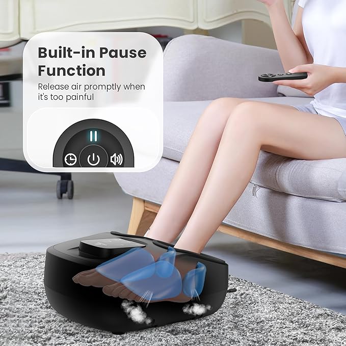 COMFIER Shiatsu Foot Massager with Heat,Kneading, Compression, Massage Machine for Plantar Fasciitis Neuropathy, Remote Control,Heated Foot Warmer, Gifts for Men,Women,Size 13
