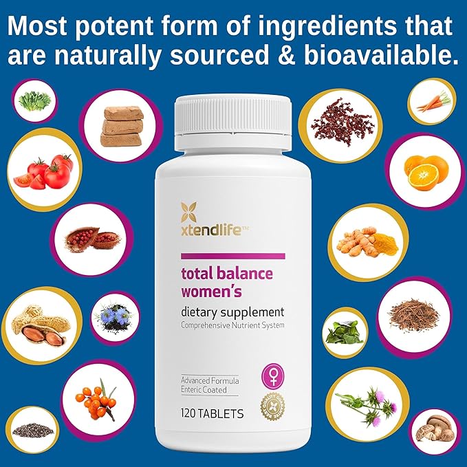 Xtendlife Total Balance Women’s Multivitamin for Immune, Heart, Digestive & Cellular Health - - Daily Support - 70+ Nutrients & Minerals - 30 Day Supply