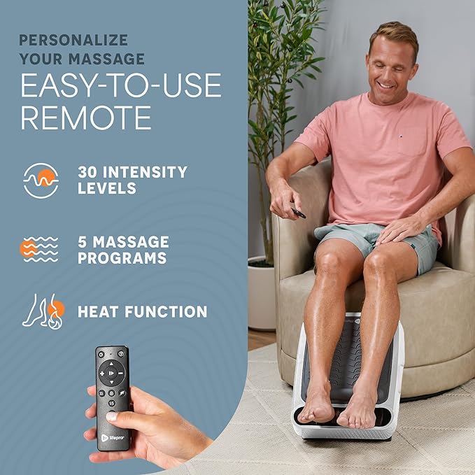 LifePro Foot Massager for Neuropathy - Relaxing Calf and Foot Therapy with Heat Option for Maximum Soothing Relief - Massager for Blood Circulation and Revitalization
