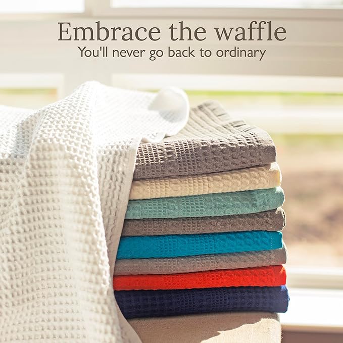 GILDEN TREE Waffle Bath Sheet Large Bath Towels Quick Dry Thin Body Towels, 40x80 Oversized Bath Towels for Adults, 2 Pack Bath Sheet Set, Classic Style (Cream)
