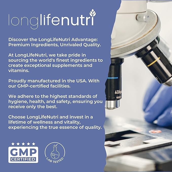 LongLifeNutri Reduced Glutathione 500mg – with White Milk Thistle and Alpha Lipoic Acid, 180 Vegetarian Capsules, Natural Antioxidant, 3-Month Supply, GMP Certified, Made in USA