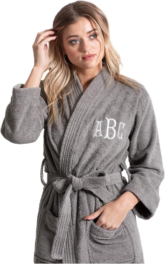 Turkuoise Soft & Absorbent Towel Robe, 100% Cotton Turkish Terry Cloth Kimono Bathrobes for Women