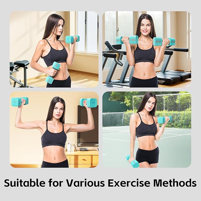 20LBS Adjustable Dumbbell Set, 4 in 1 Free Weights Dumbbells Set for,4lb 6lb 8lb 10lb, with Metal Non Slip Handle,Quick Change,Home Gym Strength Training Equipment for Men and Women