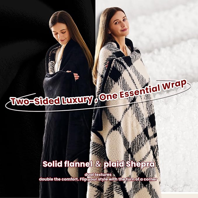 Heated Electric Blanket Twin Size - 62"x84" Flannel Heating Blanket with 10 Heating Levels & 5 Time Settings Over-Heat Protection, Winter Warmer for Adults with ETL Certification(Black)