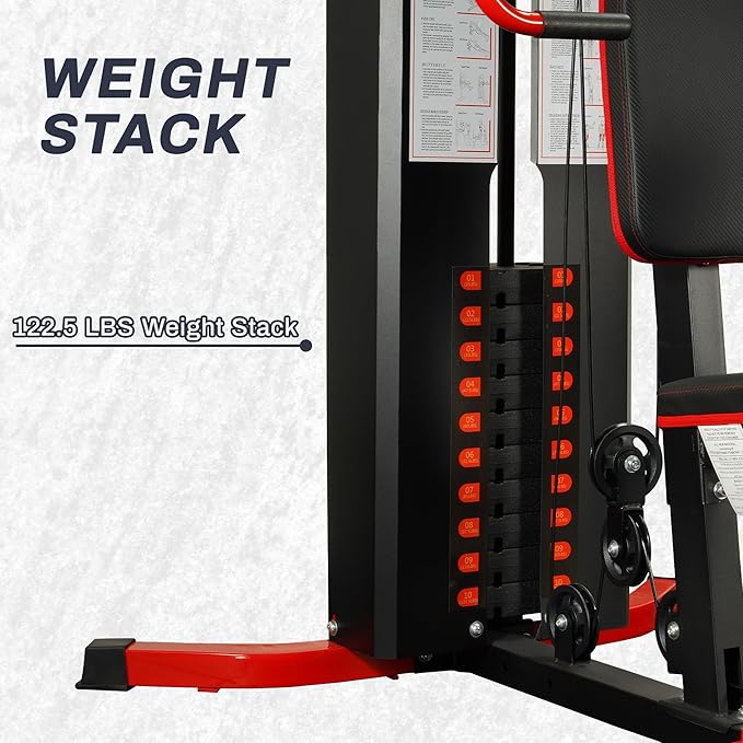 Home Gym, Workout Equipment with Leg Press, Exercise Equipment for Home with Pulley System, Home Gym Equipment for Full Body Strength Training, Preacher Curl and Leg | Multiple Styles