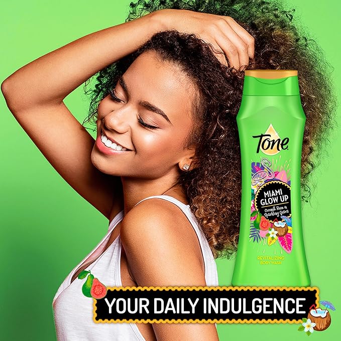 Tone Body Wash, Miami Glow Up, 16 fl oz (Pack of 6)