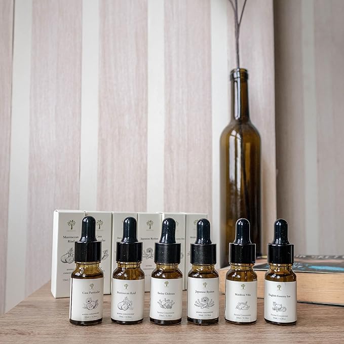 PRISTINE Top 6 Hotel Blend Essential Oils 6 Pcs Set for Diffuser for Home, Humidifier, Aromatherapy (Casa Particular,Morrocan Riad,English Country Inn,Maldives Villa,Swiss Château,Japanese Ryokan)