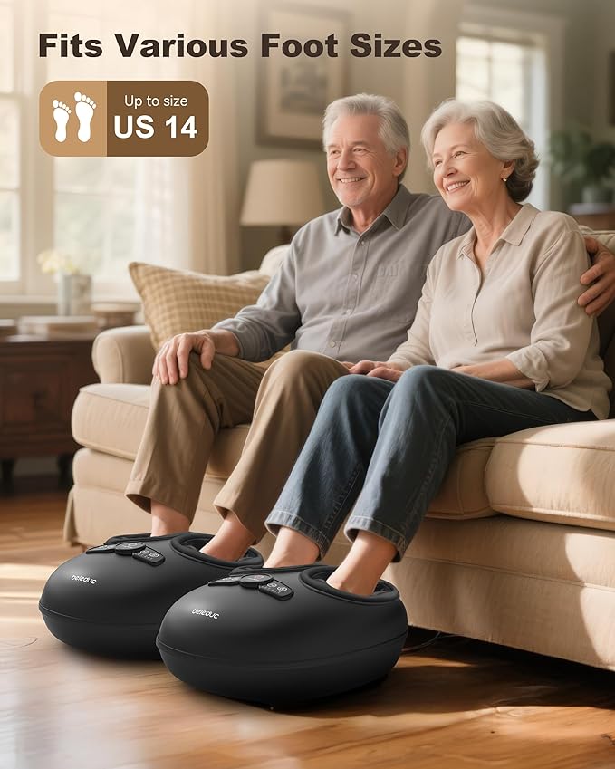Beleduc Shiatsu Foot Massager with Heat,Compression and Deep Kneading for Plantar Fasciitis,Fits Up to Size 14,Gifts for Women & Men