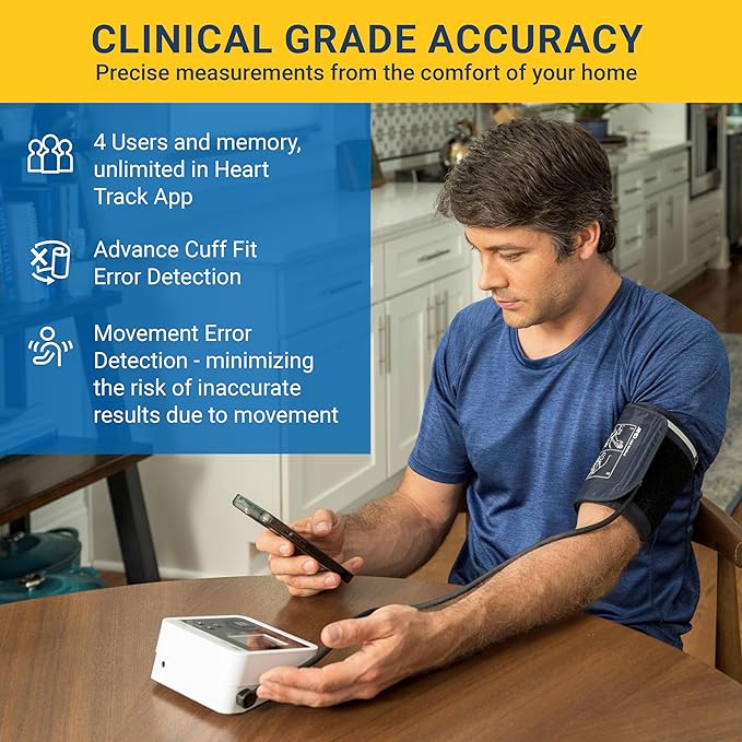A&D Medical Multi-User Bluetooth Blood Pressure Monitor for Home Use - UA-770BLE - Wide Range Cuff (8.6-16.5" / 22-42cm), Up to 4 Users, iOS & Android Compatible, AA Batteries