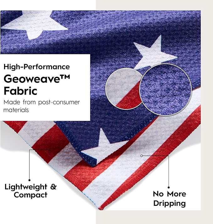 GEOMETRY Double Sided Kitchen Tea Towel -Quick Dry Microfiber Cloth Dish Towels for Kitchen Drying - Premium Quick Dry Towel (Patriotic, 1-Pack)