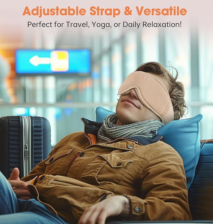 Sleep Mask with Headphones Bluetooth 5.4๏ผLC-dolida 2025 New 3D Bluetooth Sleep Mask Headphones with Soft Bamboo Cotton for Side Sleepers Women Men, Sustainable Luxury for Better Sleep