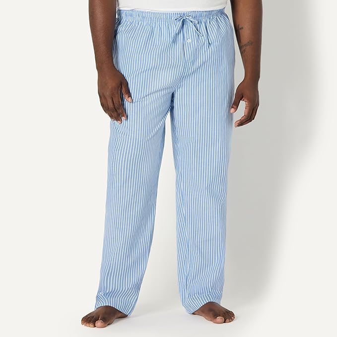 Amazon Essentials Mens Straight-Fit Woven Pajama Pant with Pockets