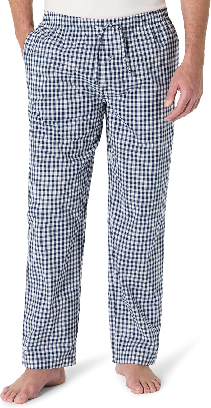 Amazon Essentials Mens Straight-Fit Woven Pajama Pant with Pockets
