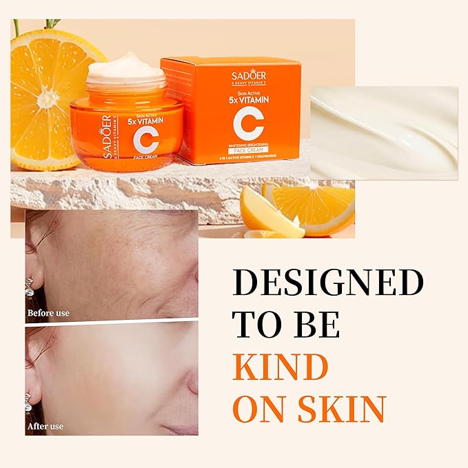 Vitamin C Face Cream,Niacinamide & Hyaluronic Acid,Hydrating Moisturizer for Glowing Skin, Dark Spot Care, Protection 50g | Tk Viral Korea Cream,Gift,Women