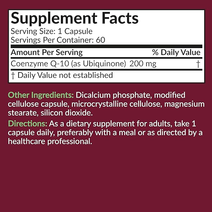 Futurebiotics CoQ10 200 MG Cellular Energy Production, 60 Vegetarian Capsules
