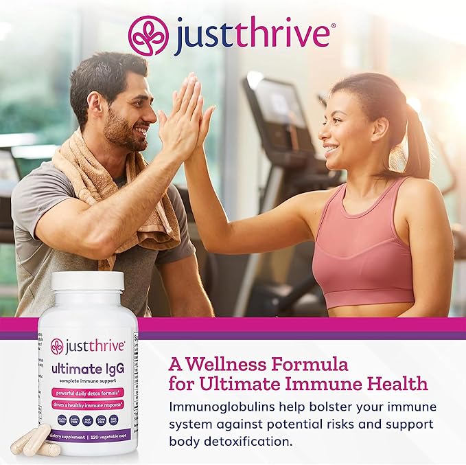 Just Thrive Probiotic & Antioxidant 30 Caps & Ultimate IgG 120 Caps Bundle Spore-Based Digestive & Immune Support Complete Detox & Immune Support - 30-Day Supply